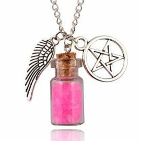 Wiccan Protection Salt Bottle Necklace - Picture 1 of 5